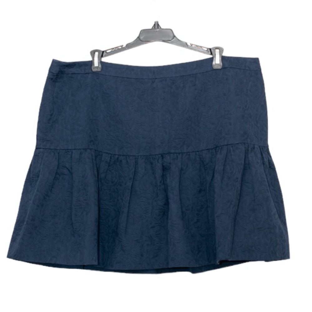 J Crew Blue Pleated Lined Mini Skirt Size 18